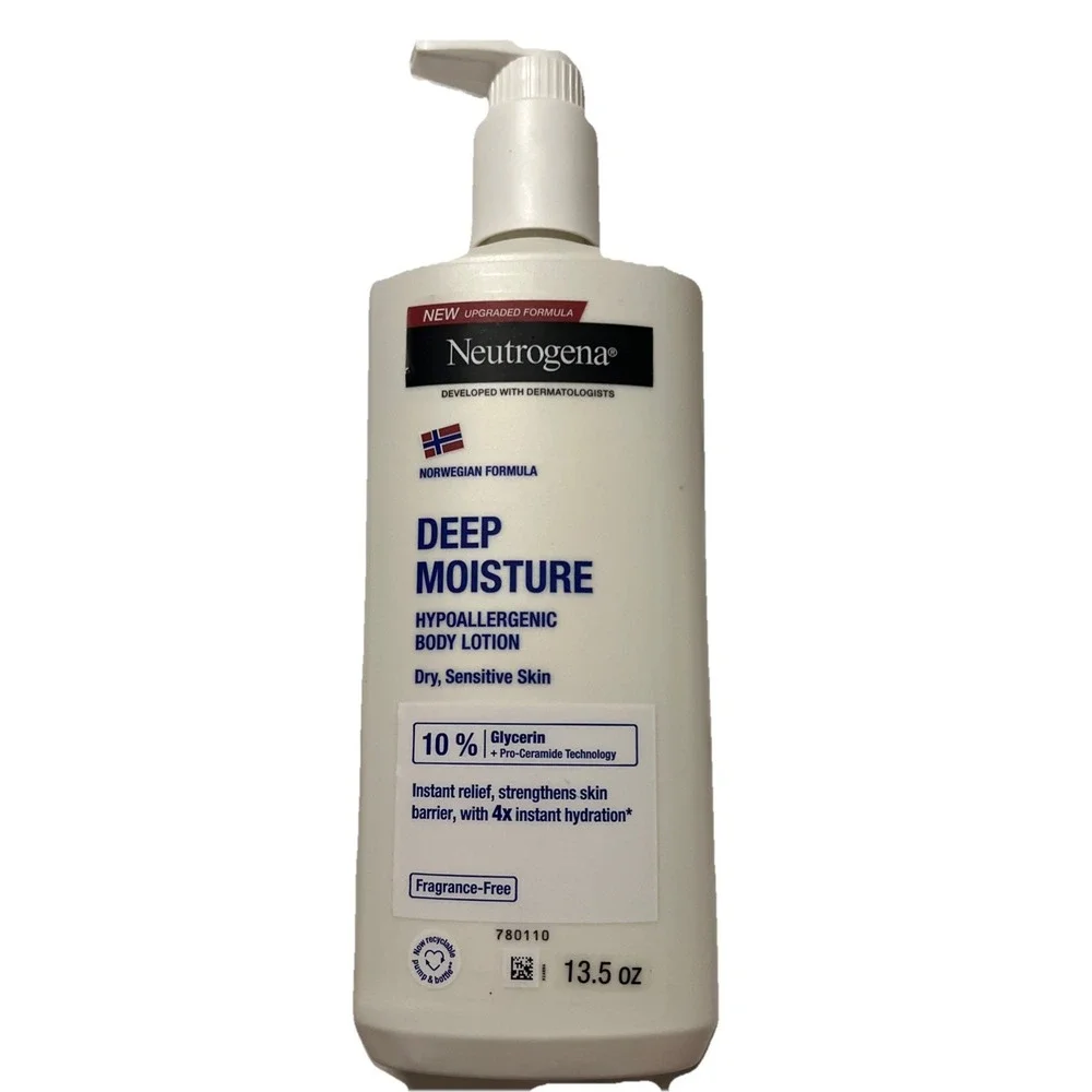 Neutrogena Deep Moisture Lotion Sensitive Hypoallergenic Fragrance Free 13.5 oz‎